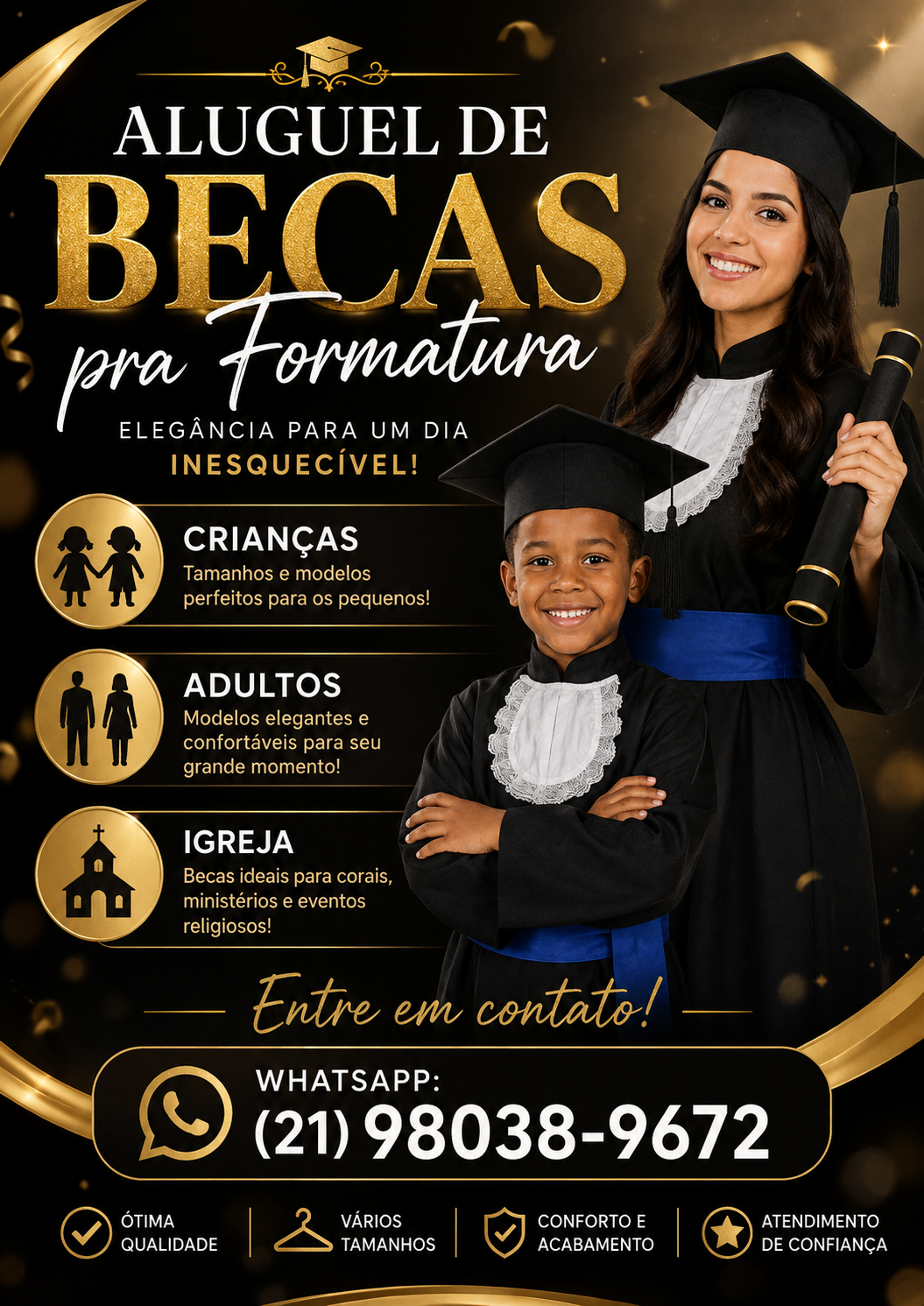 Aluguel becas pra formatura