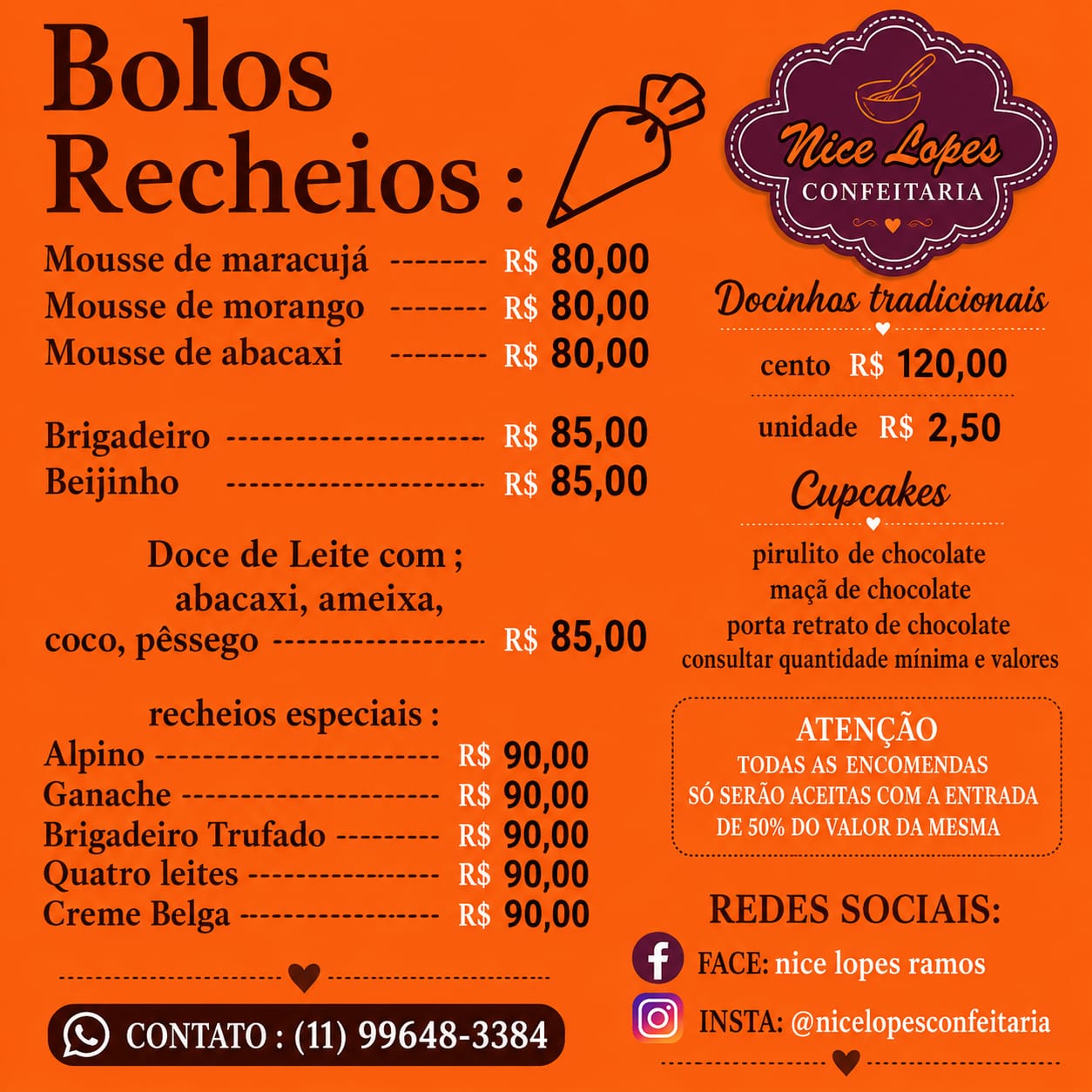 Bolos e doces